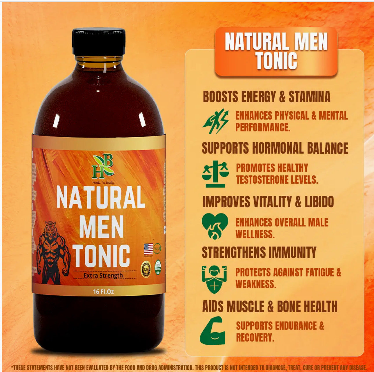 Daily Men's Wellness Tonic- All-Herbal Formula (16 oz)